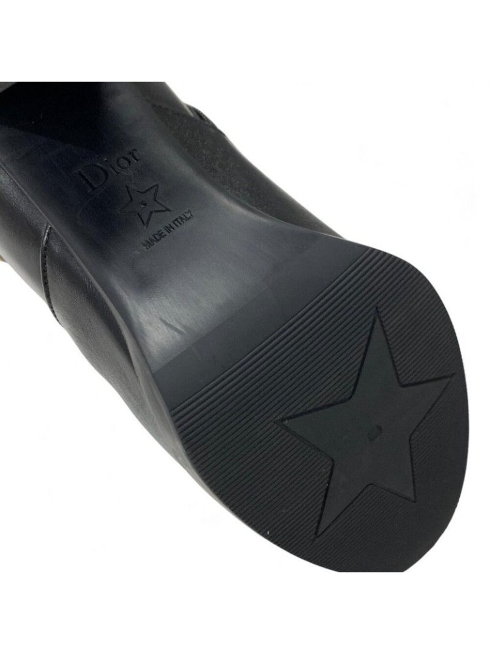 Dior D-town Short Boots Shoes Leather Black Gold Logo - Picture 8 of 10